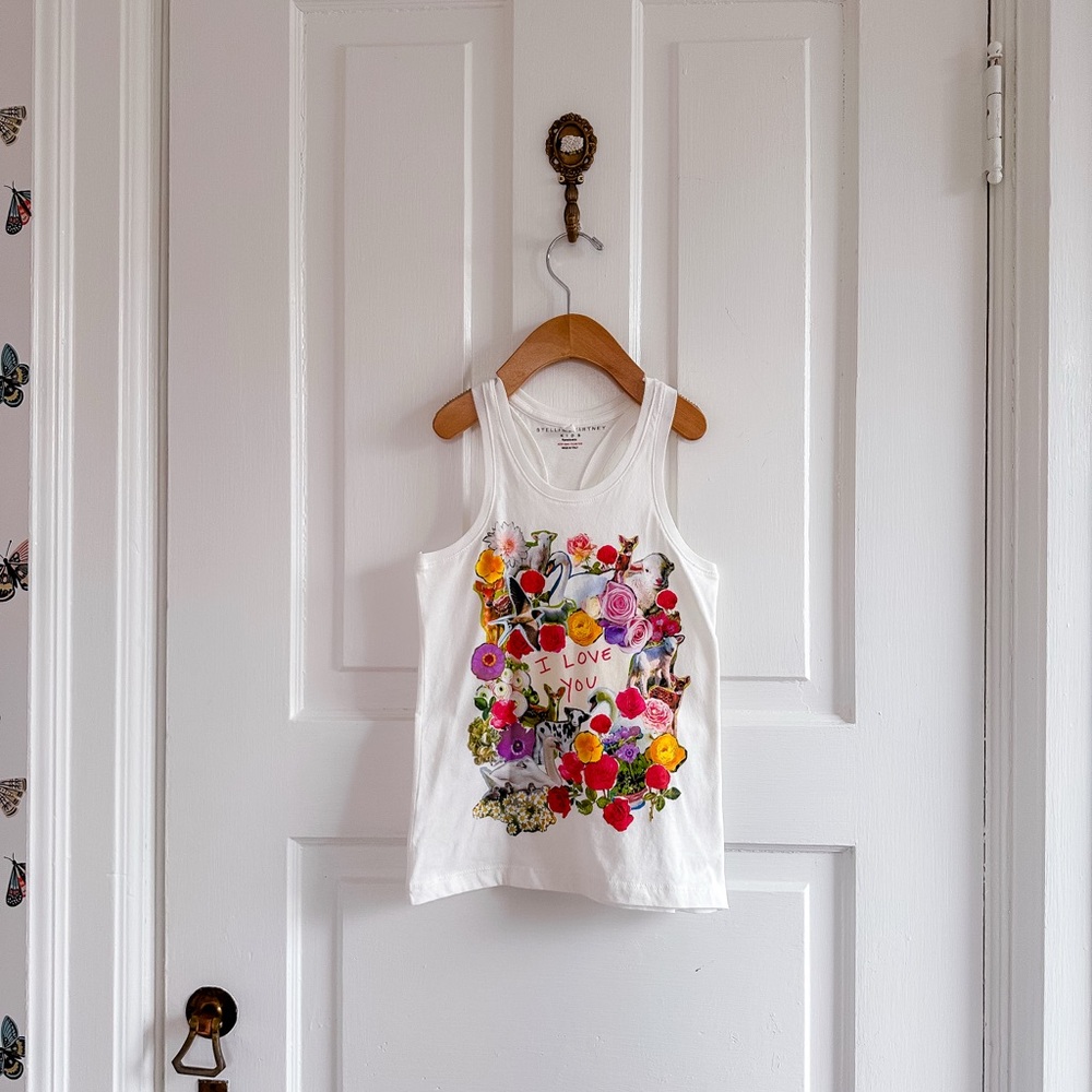 Stella McCartney White Floral Tank Top